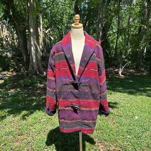 Vintage Roo Crossing S Wool Blend Jacket Southwestern Pattern